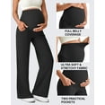 thumbnail image 3 of G4Free Maternity Dress Yoga Pants with Pockets Over The Belly Stretchy Work Slack Pregnancy Wide Leg Lounge Trousers, 3 of 6