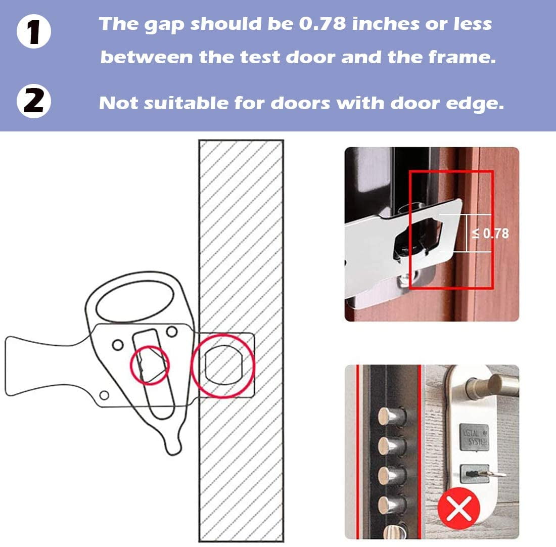 Airbnb Upgraded Portable Door Lock,Travel Lock Add Extra Locks for Additional Safety and Privacy Lock Down for School Home,Hotel Set of 2 Airbnb Upgraded Portable Door Lock,Travel Lock Add Extra Locks for Additional Safety and Privacy Lock Down for School Home,Hotel Set of 2