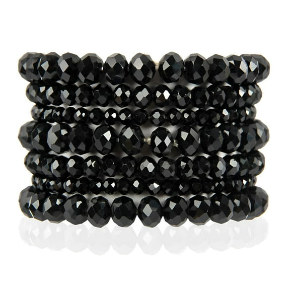DESIGNICE Beaded Bracelets for Women,Polished Bead Style Bracelets for Men,Versatile Layered Craft Bracelets for Girls,Black