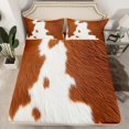 thumbnail image 2 of Feelyou Rustic Cow Print Queen Sheet Sets, Farmhouse Fashion Flat Sheet, Teen Child Kid Adult Queen Fitted Sheet, Super Cozy Room Decor, 4pcs, 2 of 7