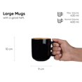 thumbnail image 3 of Large Ceramic Coffee Mug Set Of 2 - Black & Brown, 400ml Each | Ceramic Belly Mug, Tea Mug With Matte Finish | Mug For Coffee | Ceramic Coffee Mug | Microwave Safe & Dishwasher Safe, 3 of 5