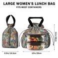 thumbnail image 5 of Boho Bohemia Flower Drawstring Lunch Bag Women - Drawstring Lunch Bag Insulated for Work Office - Stain-Resistant Large Lunchbags for Women with Multi-Pockets, 5 of 6