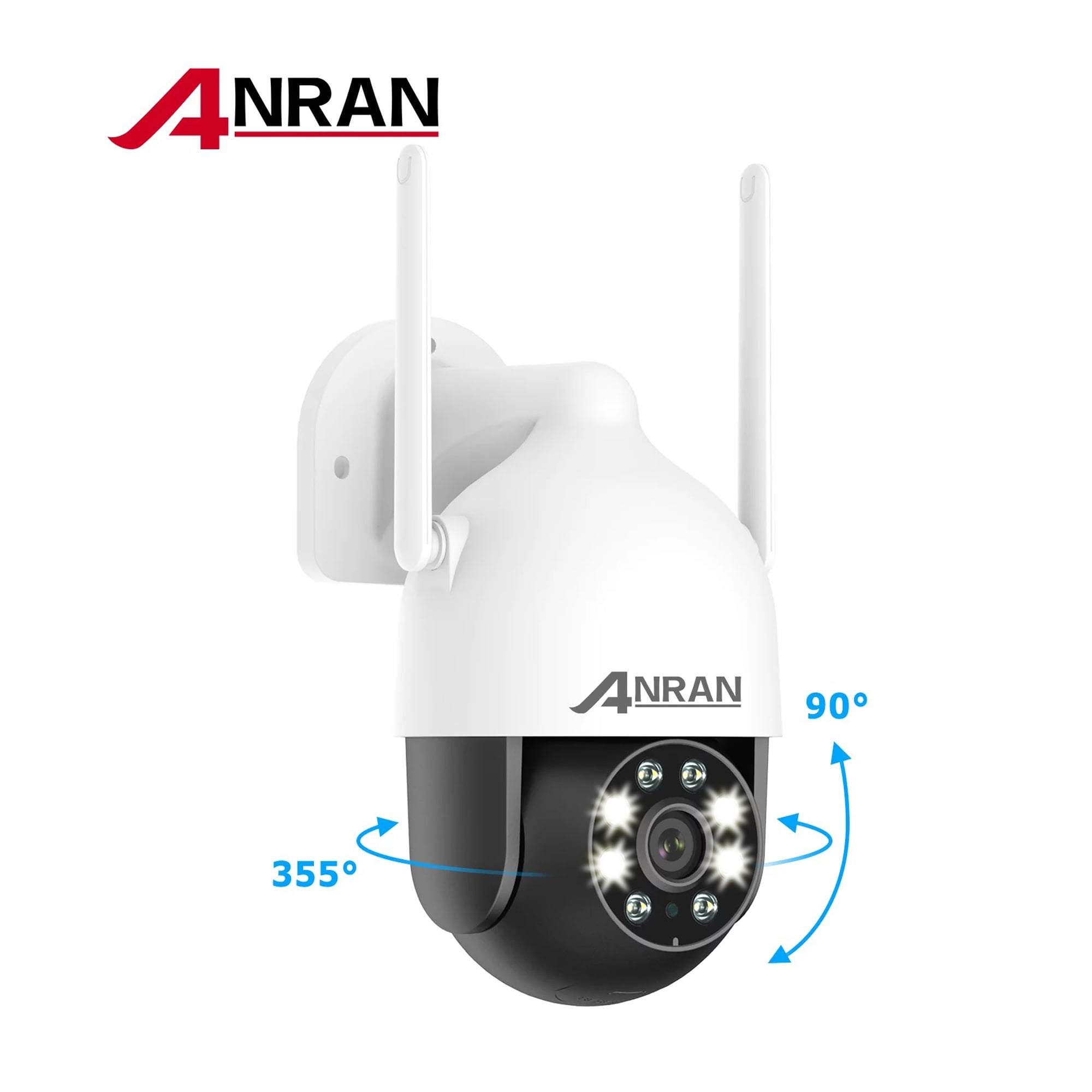 ANRAN 3MP IP CCTV Wifi Solar Security Camera Outdoor Pan Tilt Dome PIR 2Way Audio Cam 