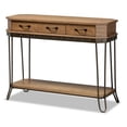 thumbnail image 1 of Baxton studio Table Console à 3 Tiroirs en Métal Fini Bois Brun et Noir, 1 of 8