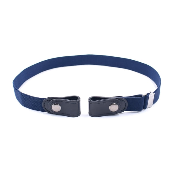 BEADCEST 2Pcs Comfortable Waist Belts Navy Blue Pu Leather No Buckle For Men Pants Jeans 11.8x0.98x0.2in