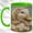 Green, variant on Cottage Duck Coffee Mug, Floral Scarf Duck Mug, Ceramic 11 oz
