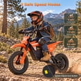 thumbnail image 2 of HOMRELEXA 24V Kids Electric Dirt Bike, 250W Battery Powered Ride on Motorcycle Toys, 3 Speed E Dirt Bike for Kids Age 6+, Max 15.5 MPH, Orange, 2 of 9
