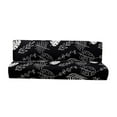 thumbnail image 1 of Housse de Sofa Extensible Sans Accoudoirs pour Canapé, Mobilier, Lavable, Imprimée, Housse de Futon, Feuille Noire, 1 of 9