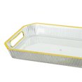 thumbnail image 3 of Modern Rectangular Decorative Tray Cosmetic Storage Household with Handles Jewelry Tray for Coffee Table Living Room Bathroom Countertop White, 3 of 8