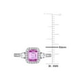 thumbnail image 3 of 9/10 Carat (Ctw) Pink Sapphire and White Sapphire Engagement Ring in 14K White Gold with Diamonds for Women, 3 of 6
