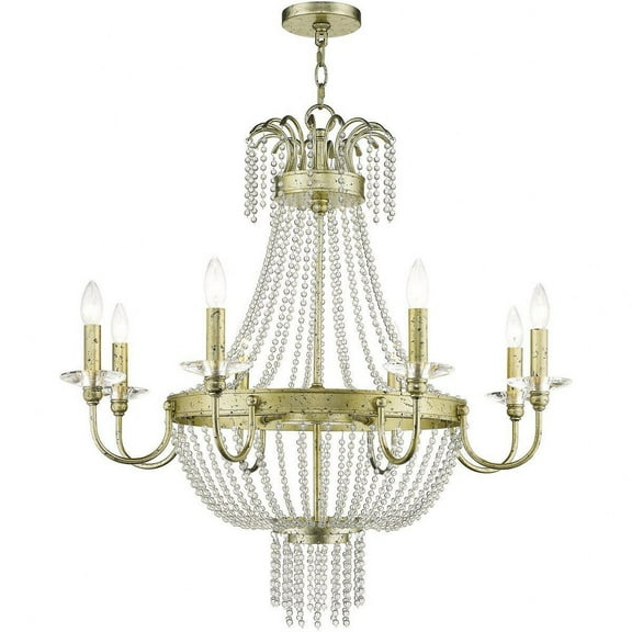 51845-28 Livex Lighting Valentina - 5 Light Chandelier in French Country Style - 26 Inches wide by 26.5 Inches high-Winter Gold Finish    -Traditional