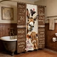 thumbnail image 2 of Rustic Farmhouse Donkey Cow And Pig Shower Curtain Funny Animal Bathroom Decor Fabric Waterproof 71x71 Inches, 2 of 6