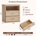 thumbnail image 2 of LEYAOYAO Farmhouse Nightstands with 2 Drawers and Open Storage, End Table Bedside Table for Bedroom Living Room, Natural Oak, 2 of 9