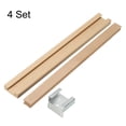 thumbnail image 3 of Uxcell 4 Set Deslizadores de Cajón de Madera, 19-3/4 (50 CM) Guía Central de Madera Clásica con Soporte de Deslizamiento de Metal, Kit de Reemplazo de Rieles Inferiores para Deslizadores de Cajón, 3 of 5