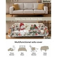 thumbnail image 3 of Beige Christmas Snowman Sofa Couch Covers for Dogs, Washable Sofa Throw Cover Single Slipcovers for Armchair, Xmas Truck Poinsettia Flower Snowflake Couch Protector Towel Blanket M 71''x91'', 3 of 8