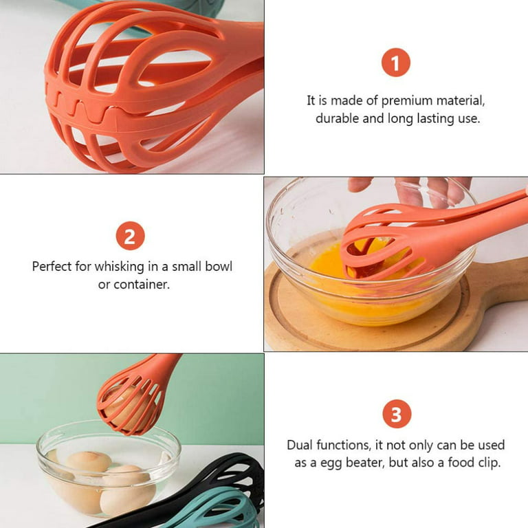 These Whisk Tongs are two tools in one! Whisk your eggs, then use the