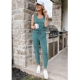 thumbnail image 5 of Conjunto Deportivo PRETTYGARDEN para Mujer, Sin Mangas, Cuello Redondo, Talla XL, Gris con Verde, 5 of 5