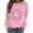 Pink, variant on Pxxlle Breast Cancer Awareness Shirts Women Pink Ribbon Print Tops for Cancer Survivor Gift Casual Long Sleeve Crew Neck Sweatshirts L