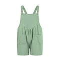 thumbnail image 6 of Diufon Plus Size Women Shorts Rompers Square Neck Sleeveless Playsuits Solid Color Bodysuits with Pockets, 6 of 7