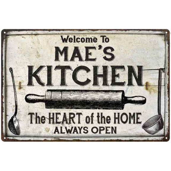 MAE'S Kitchen Farmhouse Sign Gift 8x12 Metal 208120033296