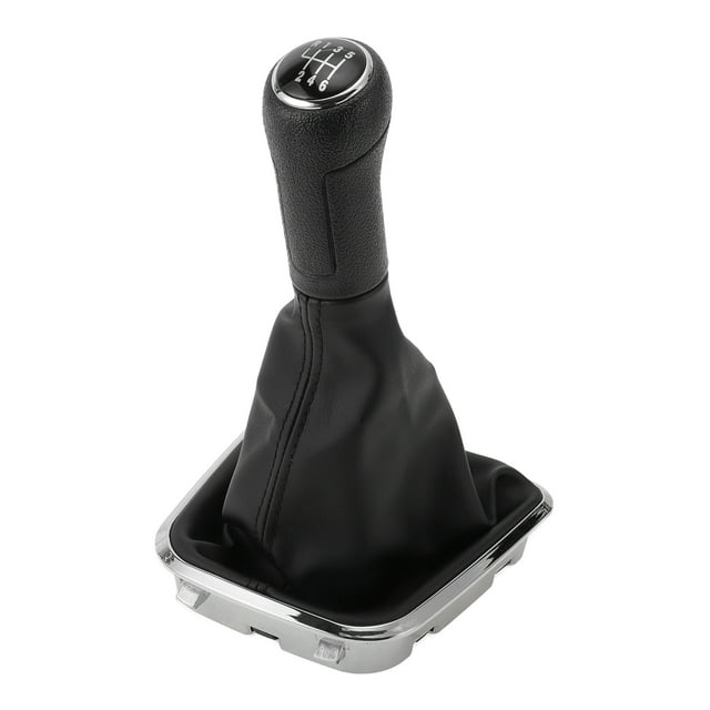 Pomo de cambio manual de 6 velocidades Unique Bargains con cubierta - Pomo de palanca de cambios para automóvil con cubierta - para Volkswagen Polo 2014-2017 Plástico Cuero sintético Negro - 1 Pc