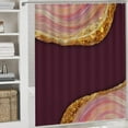 thumbnail image 5 of 4Pcs Elegant Blush Pink Marble Gold Glitter Shower Curtain Sets, Bathroom Set Decor with Non-Slip Bath Mat, Toilet Lid Rug and Contour Mat, 72 x 72inch, 5 of 8