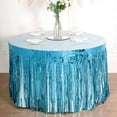 thumbnail image 4 of Efavormart 30"x9FT Metallic Foil Fringe Table Skirt, Self Adhesive Party Table Skirt - Blue, 4 of 4