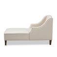 thumbnail image 3 of Baxton Studio Leonie Modern and Contemporary Beige Fabric Upholstered Wenge Brown Finished Chaise Lounge, 3 of 9