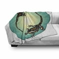 thumbnail image 2 of Salamander Soft Flannel Fleece Throw Blanket, Artwork of Lizards Ornamented into a Circle, Cozy Plush for Indoor and Outdoor Use, 50" x 60", Sea Green Dark Brown, by Ambesonne, 2 of 5