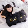 thumbnail image 2 of Muñeco de peluche de gato negro de 50 a 90 cm, bonito cojín de almohada grande kawaii, muñeco de peluche de gato negro para niño y niña, regalos de cumpleaños, 2 of 4