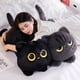 thumbnail image 2 of Muñeco de peluche de gato negro de 50 a 90 cm, bonito cojín de almohada grande kawaii, muñeco de peluche de gato negro para niño y niña, regalos de cumpleaños, 2 of 5