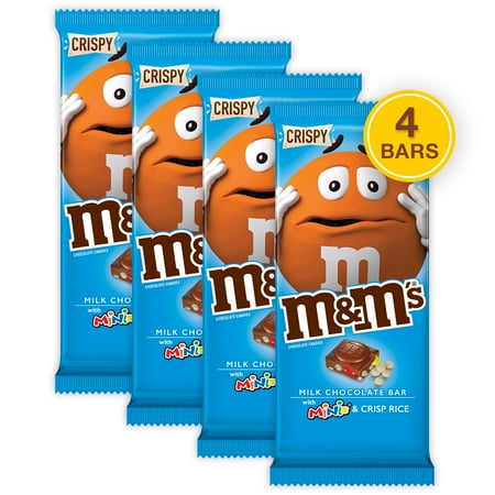 (4 pack) M&M'S Minis, Crispy Milk Chocolate Candy Bar, 3.8 (World's Best Candy Bar Fundraiser)