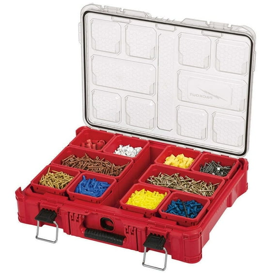 48-22-8430 For Milwaukee10-Bin Impact Resistant Polymer Packout Organizer Length 19.76 in. Width 15 in. Height 4.61 in.