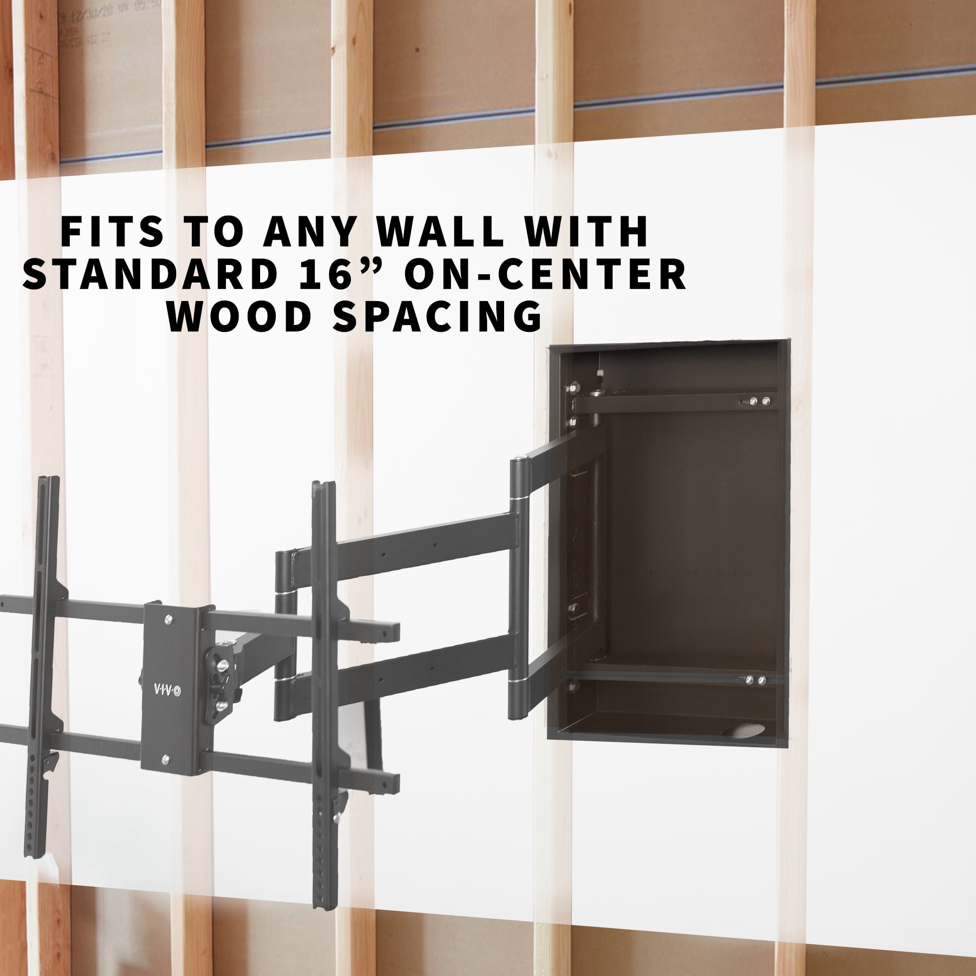 VIVO Recessed In-Wall TV Mount for up to 75" LED LCD Screens, Ultra Low Profile