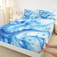 thumbnail image 6 of jejeloiu Blue Splatter Ink Bed Sheets,Watercolor Splashing Ink King Sheets,Modern Aesthetic Art Sheet Set For Adult,Luxury Bedroom Decor,4-Piece, 6 of 7