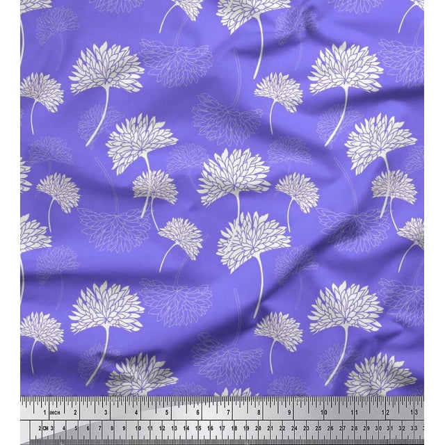 Soimoi Rayon Fabric Flower Artistic Printed Fabric 1 Yard 42 Inch Wide