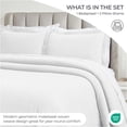 thumbnail image 6 of BNM Modern Cotton Matelasse Bedspread Set, Full, White, 6 of 7