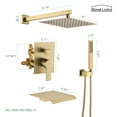 thumbnail image 3 of Boyel Living Bathtub Shower System Wall Mount Rain Shower Head Single Handheld Spray Bathroom Tub Faucet set Shower Faucet with 10 in. Fixed Shower Heads in Brushed Gold (Valve Included), 3 of 7