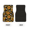 thumbnail image 2 of Kdxio Sunflowers And Bww Print Car Floor Mats Universal SUV Front Rear Floor Foot Mats 4-Piece Full Set with Non-Slip Rubber Backing Car Accessories for Most Cars, 2 of 7