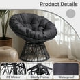 thumbnail image 4 of Ktaxon Papasan Chair, 38" Patio 360-Degree Swivel Papasan Seating with Cushion & Handwoven Wicker, Comfy Rotating Lounge Chair for Living Room Bedroom Garden, Dark Gray, 4 of 8