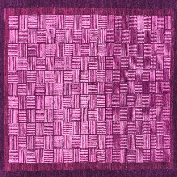 Ahgly Company Indoor Square Abstract Pink Modern Area Rugs, 3' Square