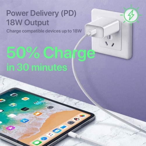 PD Type-C 18W Fast Home Charger for Galaxy S21/Ultra/Plus Phones - 6ft USB-C Cable Quick Power Adapter Travel Wall AC Plug Cord Wire Compatible With Samsung Galaxy S21/Ultra/Plus - image 2 of 7