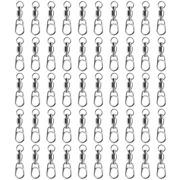 50pcs 8 Word Bearing Rolling Swivel Sólido Anillo Snap Conectores de señuelos de pesca (4) Likrtyny Para estrenar