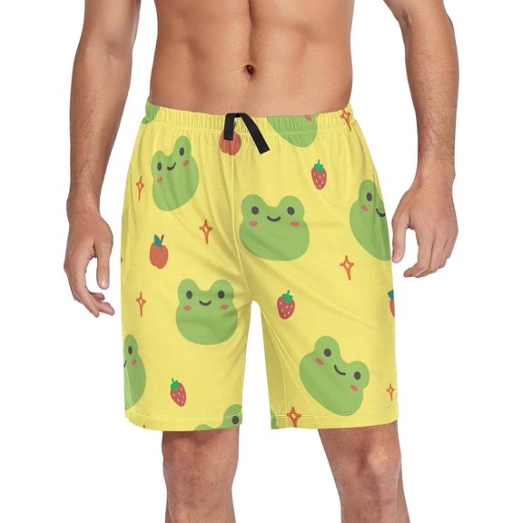 GZHJMY Frog Pajama Pants Short for Men, Lounge Pants Lightweight Men Pajama Bottoms with Drawstring Pockets, Christmas New Year Birthday Gifts, Medium