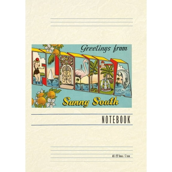 Vintage Lined Notebook Greetings from Florida (Paperback)