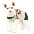 thumbnail image 4 of Vibrant Life Holiday Truck Hooded Dog & Cat Sweater, Beige & Green, Extra Small, 4 of 8