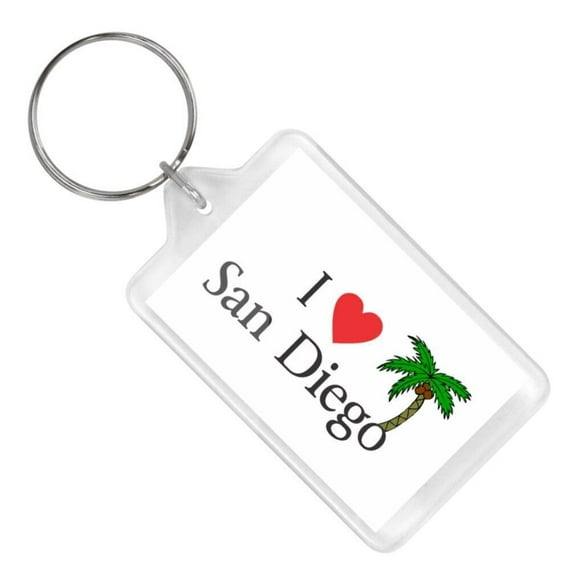 I Love San Diego Keychain Lucite