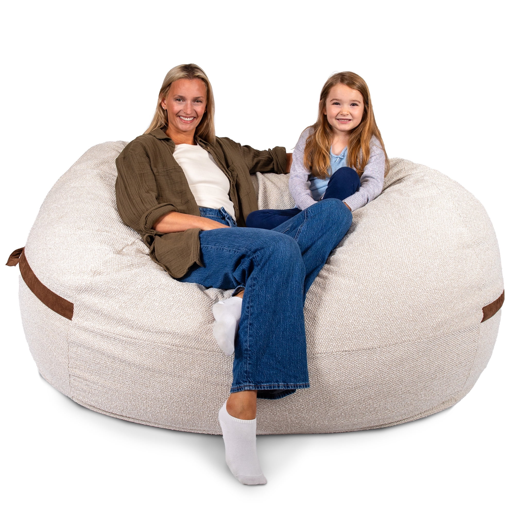 Big Joe Fuf 7Ft Giant Foam Bean Bag Chair, Oversized Couch with