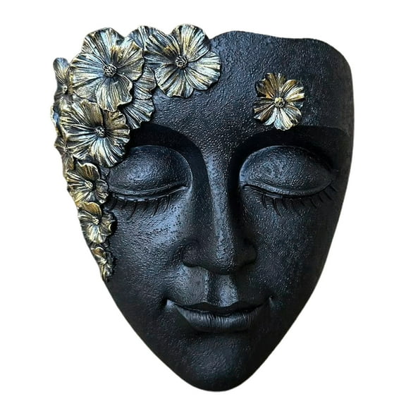 Jubilant Face Wall Planter Pot Weather-proof Vegetable Herb Succulent Holder Resin Head Flowerpot Figurine Home Balcony Outdoor Garden Decoration