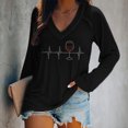 thumbnail image 2 of Blusa de manga larga con cuello en V informal para mujer a la moda, Tops de otoño Fridja bvmnju4043, 2 of 5